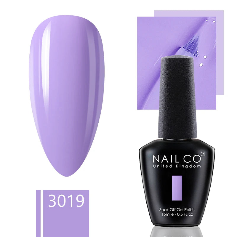 NAILCO 15ml Dark Gel Nail Polish Semi-permanent Varnish Hybrid UV Nails Art Glitter Colors Gel Polish Manicure Enamels For Nails