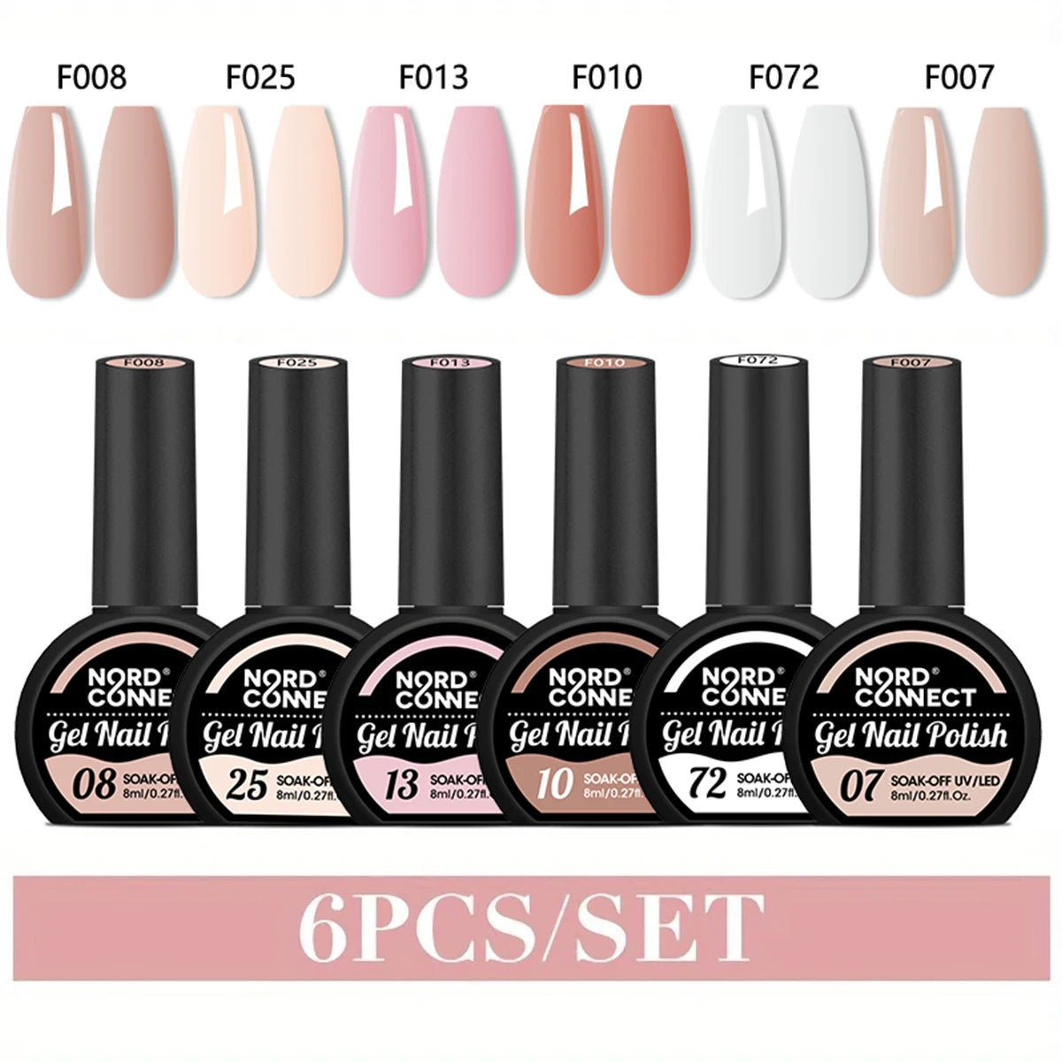 Half round bottle nail polish gel, nude natural pink gel nail polish set long lasting fast curing, brown chocolate skin tone gel