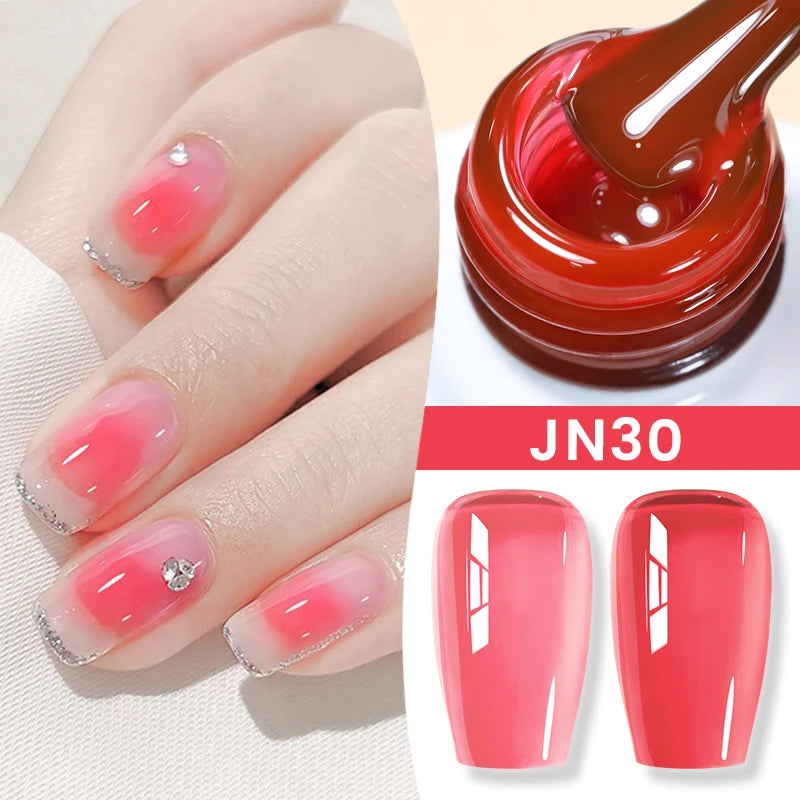 BORN PRETTY 10ml Translucent Color Gel Polish Jelly Nude Autumn Jelly Amber Semi Permanent UV Gel Nail Art Soak Off Gel Varnish