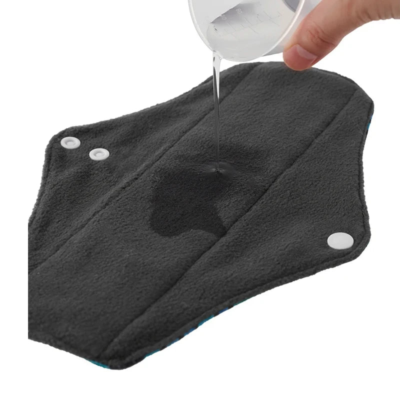 3 - 5 pcs Reusable Menstrual Pads Heavy Flow Women Menstrual Period Washable Sanitary Napkin Organic Bamboo Charcoal Cloth Pads