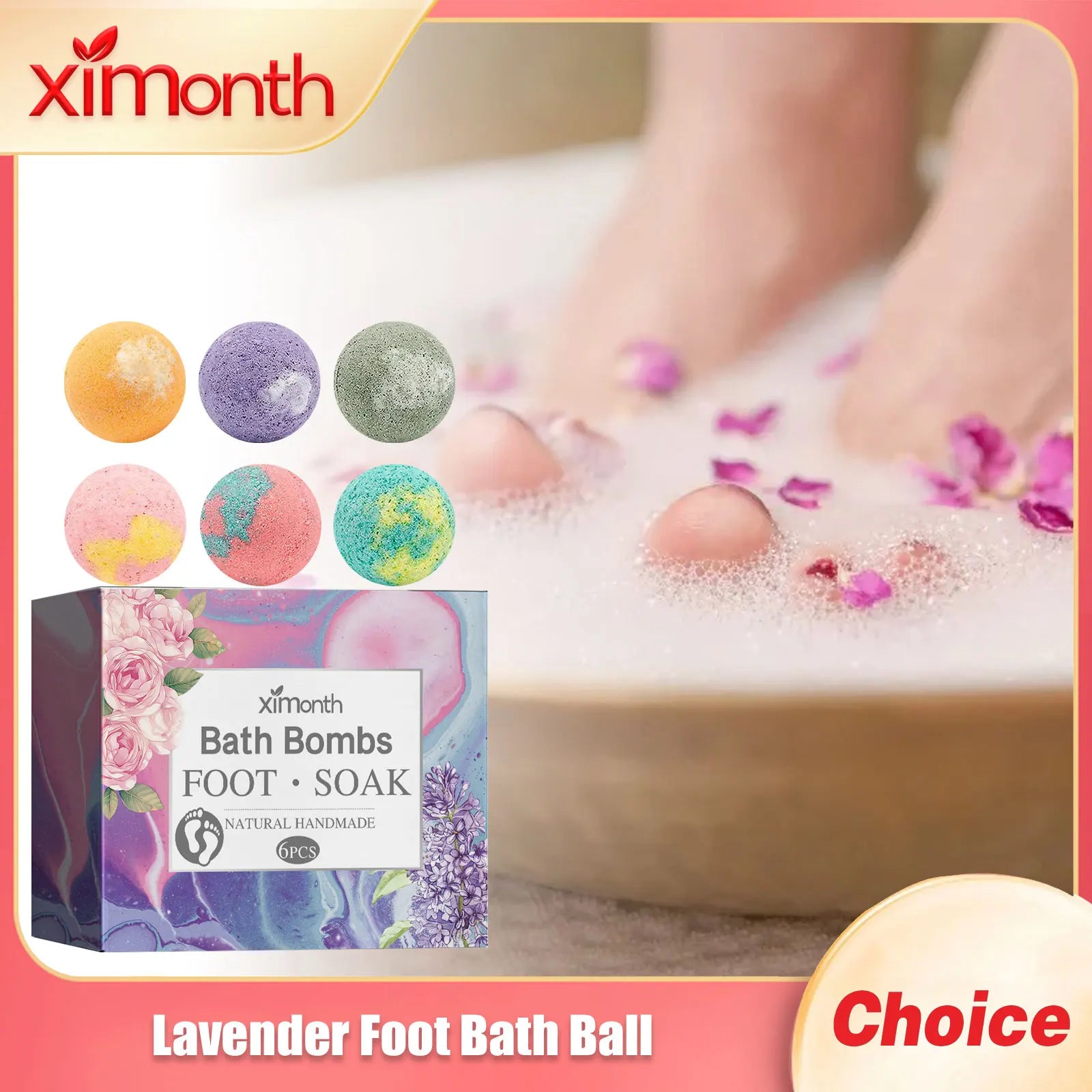 Lavender Foot Bath Ball Skin Relaxing Deep Moisturizing Improve Insomnia Rich Essential Oil SPA Handmade Feet Bath Balls 6/12pcs