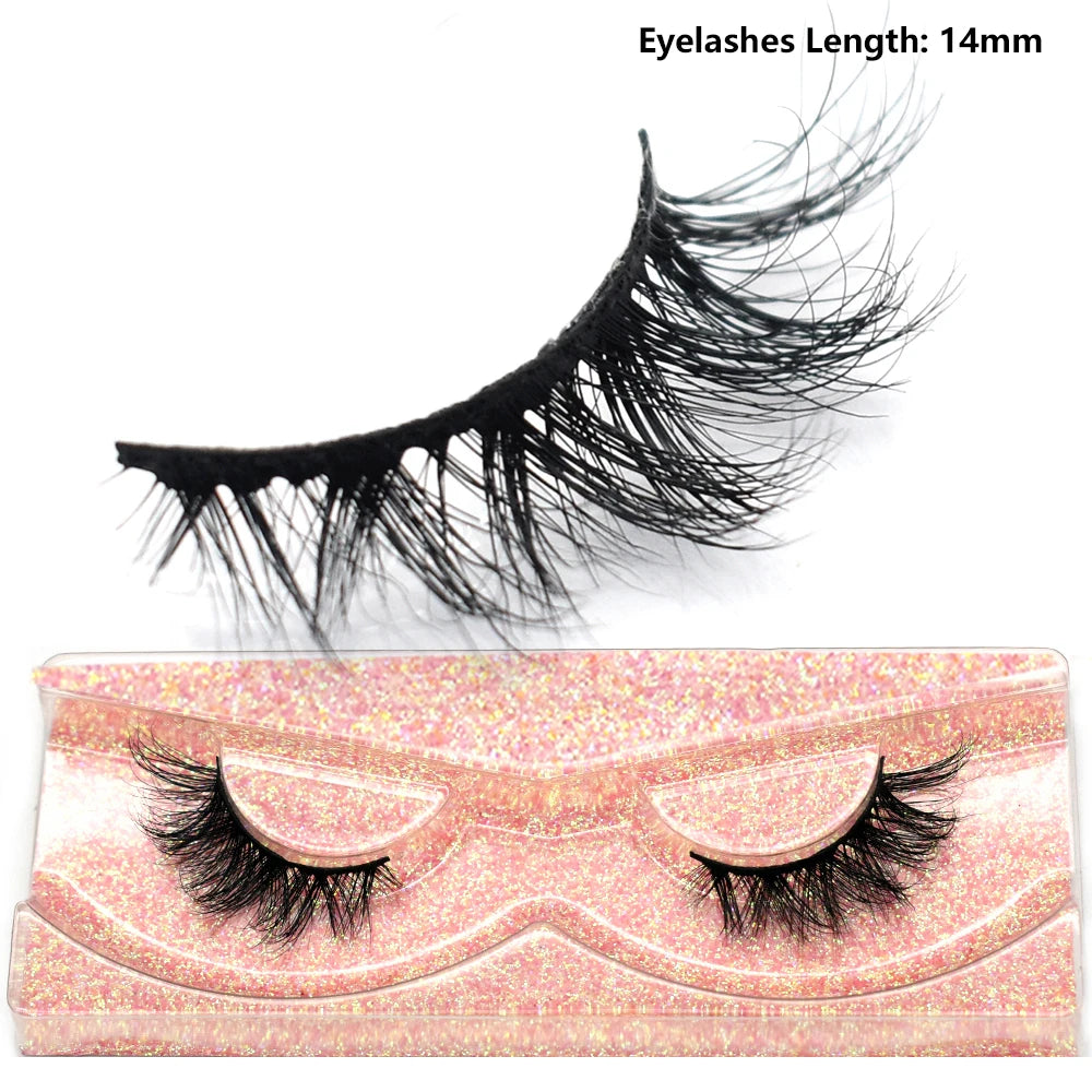 Half Lashes Short Mink Eyelashes Fluffy Soft False Eyelashes Wispy Cross Strip Eye Lashes Natural Mink Eyelash Extension Makeup