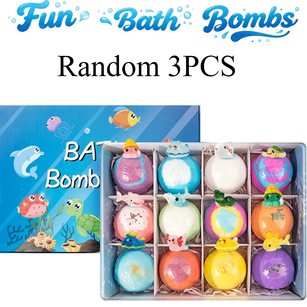 New 12PCS Ocean Toy Bath Salt Balls, Bubble Bath Balls for Adults & Kids, Fun Educational Bath Toys Party Favor Set