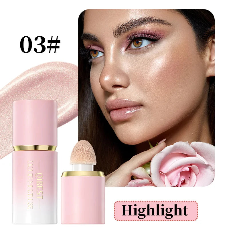 Easy to color and trim matte liquid blush naturally clear