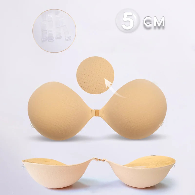 5CM Nipple Tape Chest Sticker Reusable Invisible Adhesive Strapless Bra Thickened Silicone Bra Lift Breast Nipple Cover
