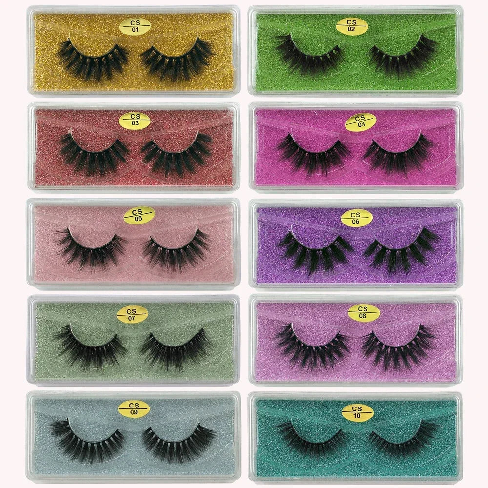 Mink Eyelashes 10 Pairs 3D Mink Lashes Natural False Eyelashes Pack Makeup Fake Eyelashes Bulk