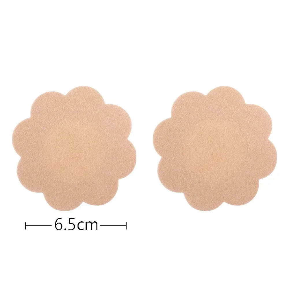 Reusable Women Breast Petals Lift Silicone Nipple Cover Invisible Petal Adhesive Strapless Backless Stick on Bra Breast Stickers