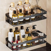 1/2pcs Drill-Free Wall Mounted Bathroom Storage Shelf Bathroom Shelf No Drill Wall Mounted Shampoo Bottle Shower Corner Rack Toilet Storage Rack Aluminum Bathroom Kitchen Accessories