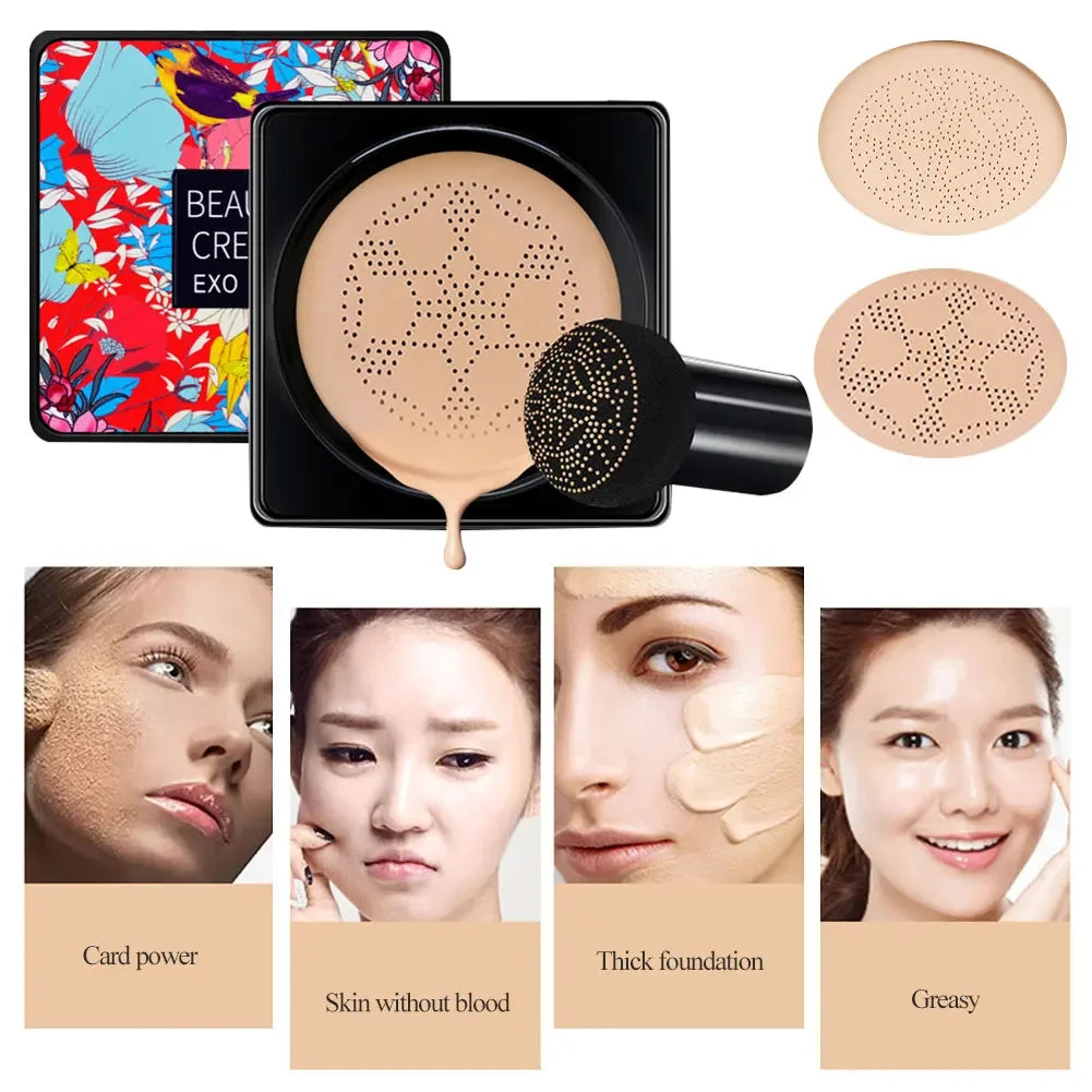 Magic Foundation Mushroom Head Air Cushion CC Cream Waterproof Brighten Foundation Cream Women Base Makeup Face Cosmetics