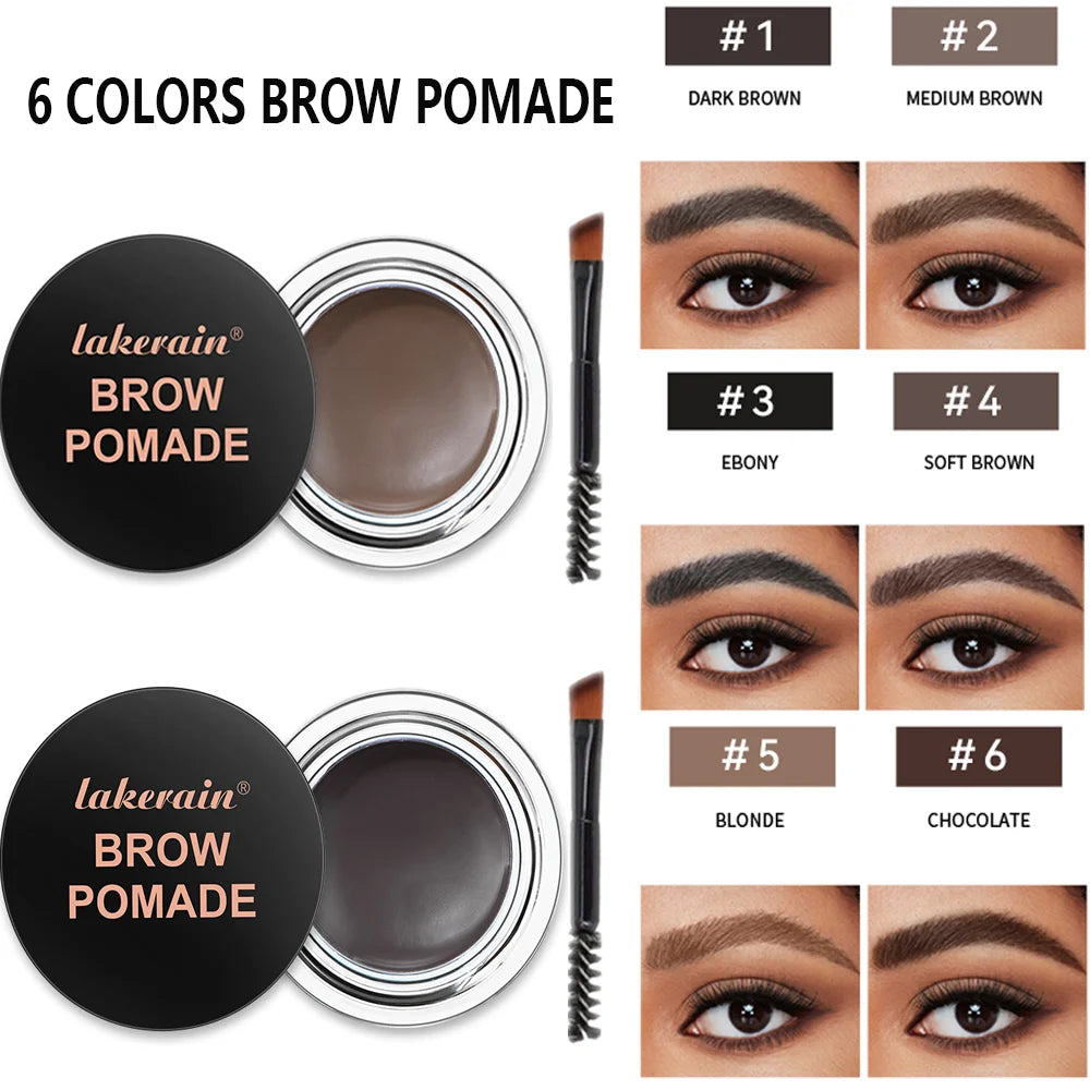 Long-lasting Eyebrow Enhancers Makeup 6 Colors Waterproof 3D Natural Eye Brow Pomade Eyebrow Gel With Brush Professional Makeup