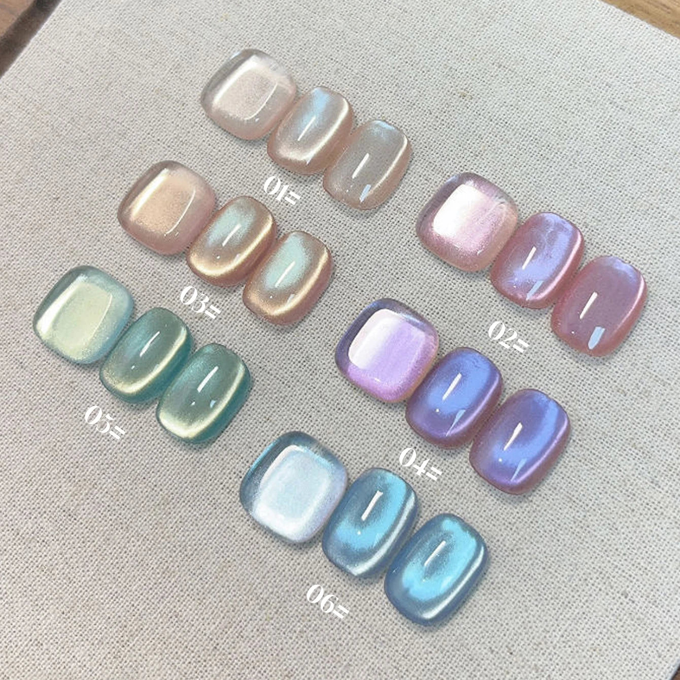 10PCS Romantic Pop Cat Eye Gel Nail Polish Popular White High Density Magnetic Powder Mirror Glass Bead Nail Gel Beauty Supplies