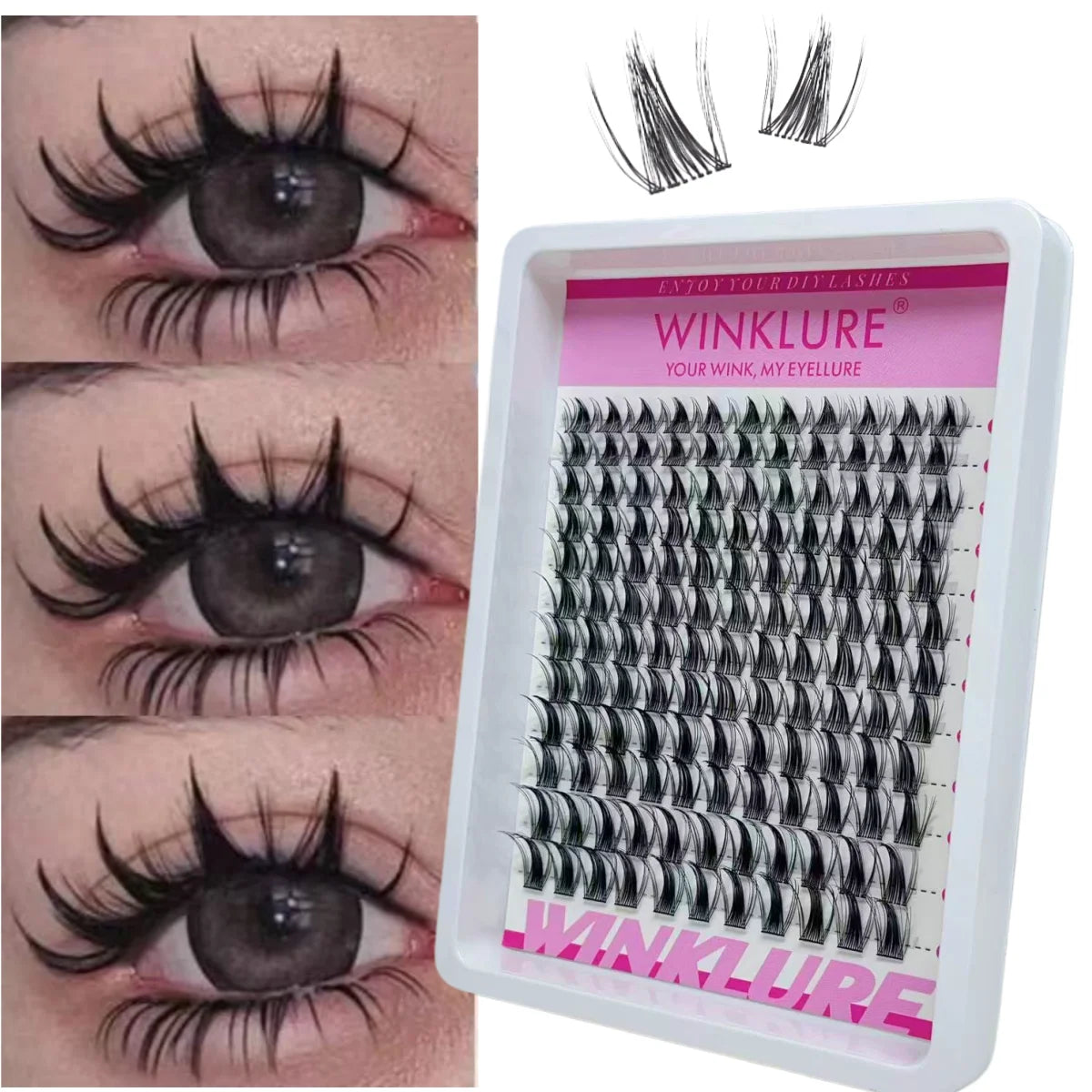 WINKLURE Manga Lash Clusters Spiky Eyelash Clusters Natural Lash Extensions Wispy Lashes Clusters Anmie Style Individual Lashes