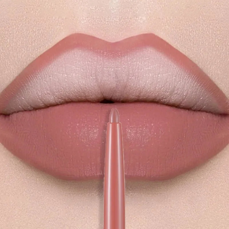 12 Colors Lip Liner Lipstick Pen Long-Lasting Waterproof Sweatproof Lip Contouring Pen Matte Velvet Non-fading Color Lips Makeup