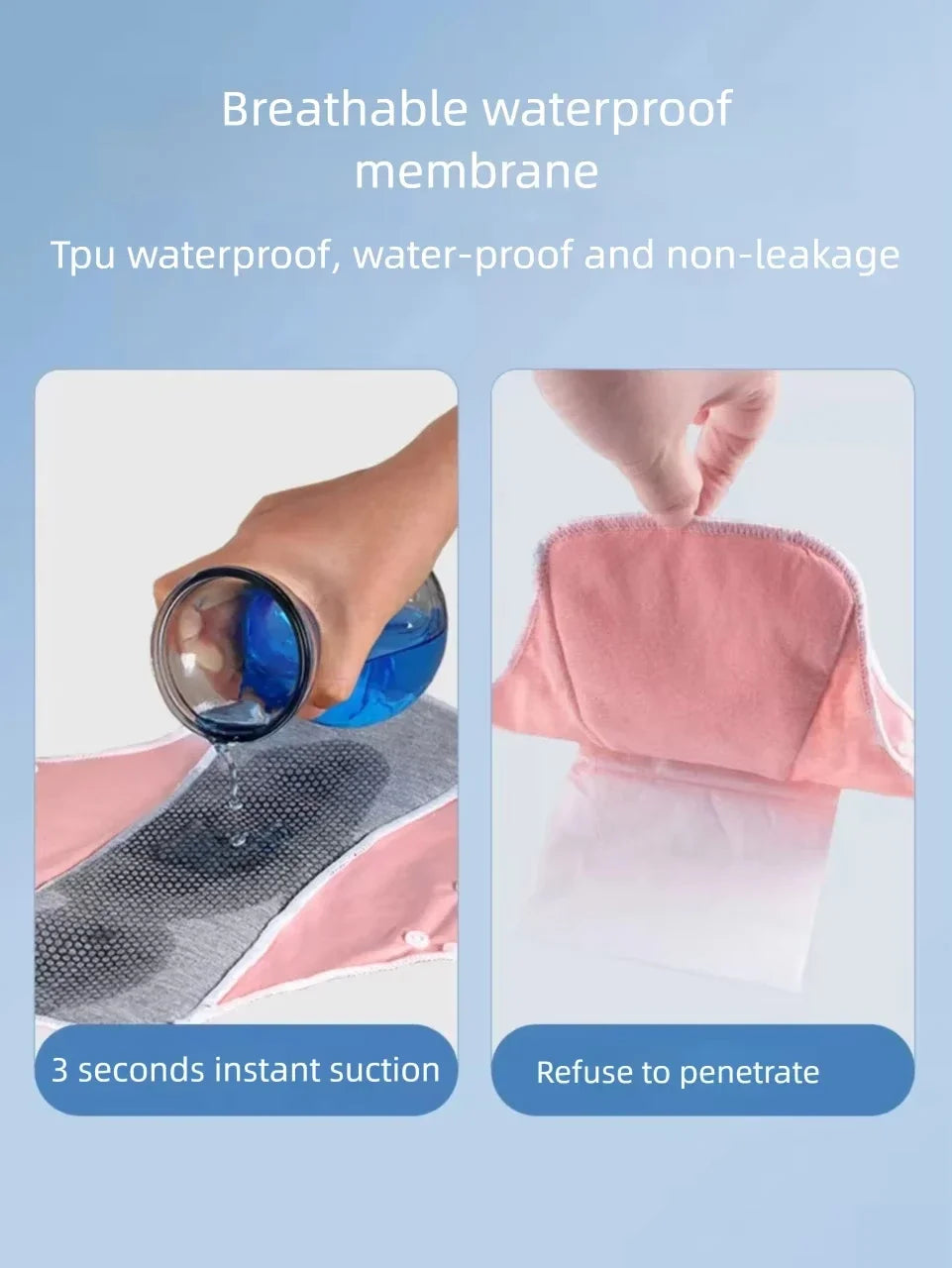 2PCS Large Reusable Graphene Incontinence Pads Heavy-flow Menstrual Cotton Panty Liner Cloth Tampons Urinary Sanitary Pads