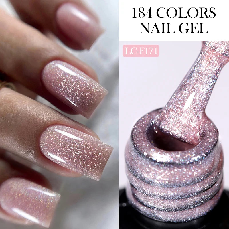 LILYCUTE 7ML Ocean Blue Cat Magnetic Gel Nail Polish Sparkling Glimmer Gel Polish Semi Permanent UV Magnet Gel Varnish Nail Art