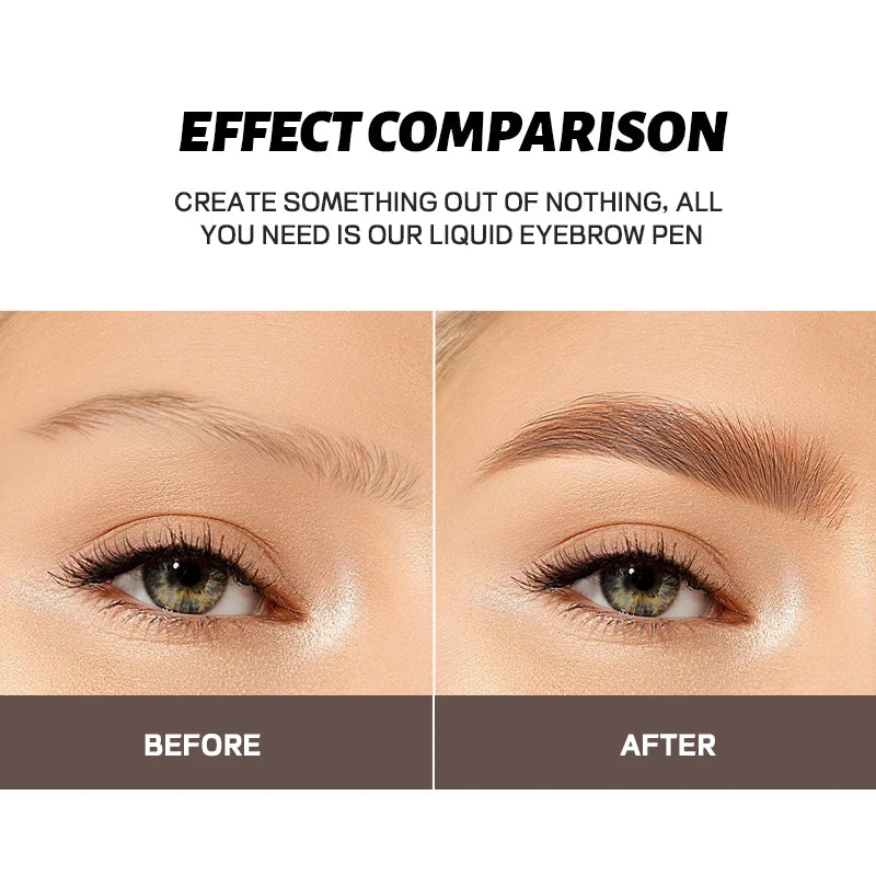 Liquid four-pronged eyebrow pencil, extremely fine, long-lasting, waterproof, sweatproof, high color intensity, perfect gift