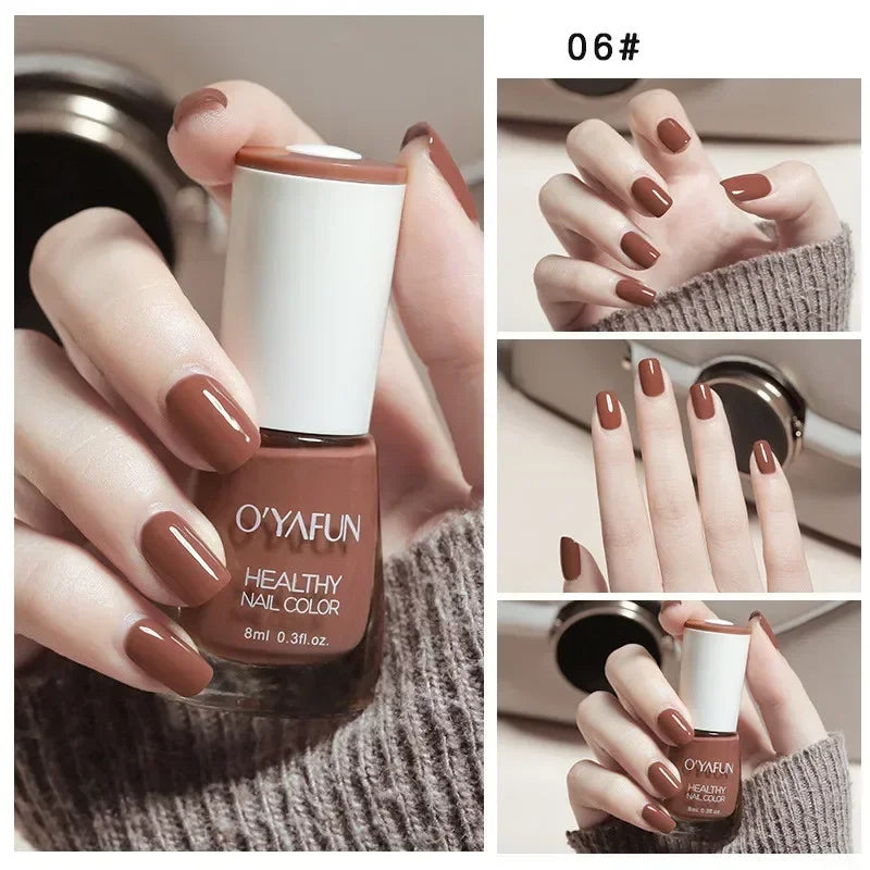 8ml Matte Waterproof No-bake Nail Polish Nail Art Tearable Quick Dry Normal Without Lamp Nail Polish Glitter Sequins UV Varnish