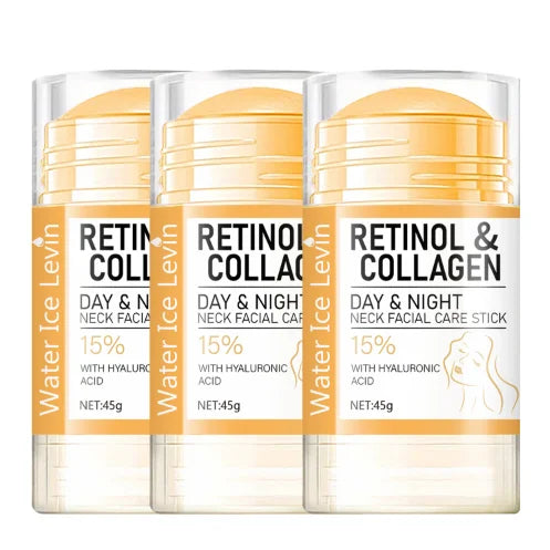 Retinol & Collagen Neck Facial Care Stick with Hyaluronic Acid, Deeply Moisturizes and Firms Skin Day & Night
