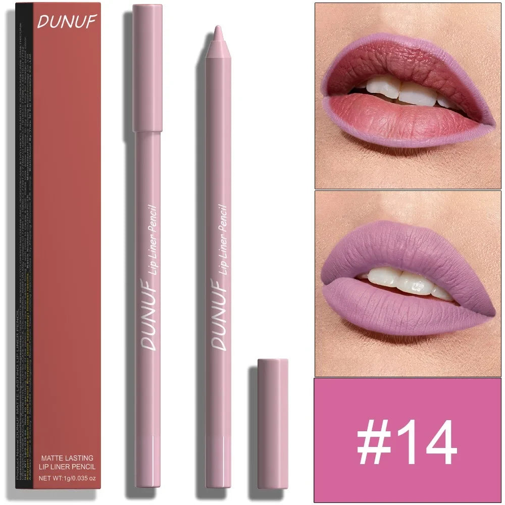 24 Colors Foaming Lipliner Durable Waterproof Soft Mist Lipstick Pen Gentle Pink Brown Purple Colors Matte Lip Contouring Pencil