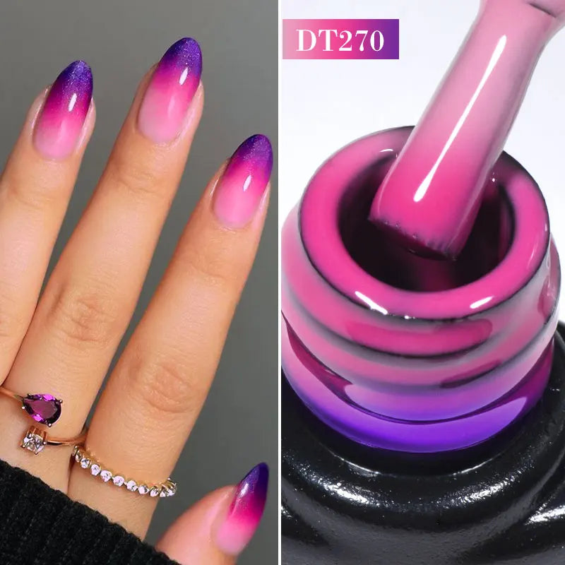 MEET ACROSS 7ml 36Colors Glitter Thermal Gel Nail Polish 3 Colors Changing Soak Off Gel Winter Semi Permanant Nail Art Varnish