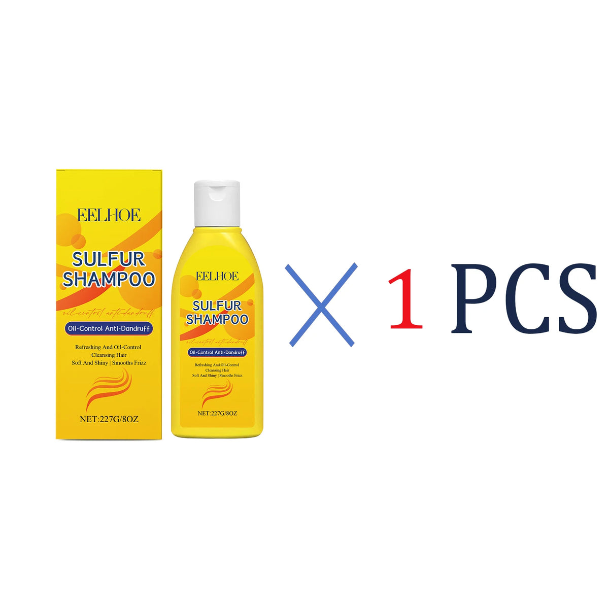 EELHOE Sulfur Shampoo Strengthen Roots Oil Control Fluffy Hair Moisturizing Mild Formula Itch Deeply Clean The Scalp 227g