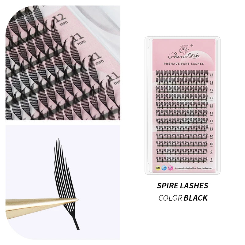 GLAMLASH Comic Spire Eyelash Extension Natural Comango Manga False Eyelashes Premade Fans Feather Anime Lashes Makeup Tools