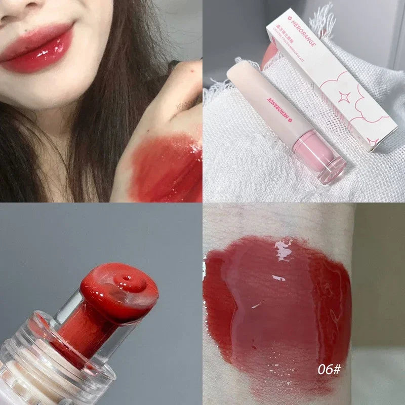 Jelly Lip Gloss Long Lasting Moisturizing Mirror Water Lip Glaze Colored Lipstick Crystal Shiny Lip Tint Korean Lips Care Makeup