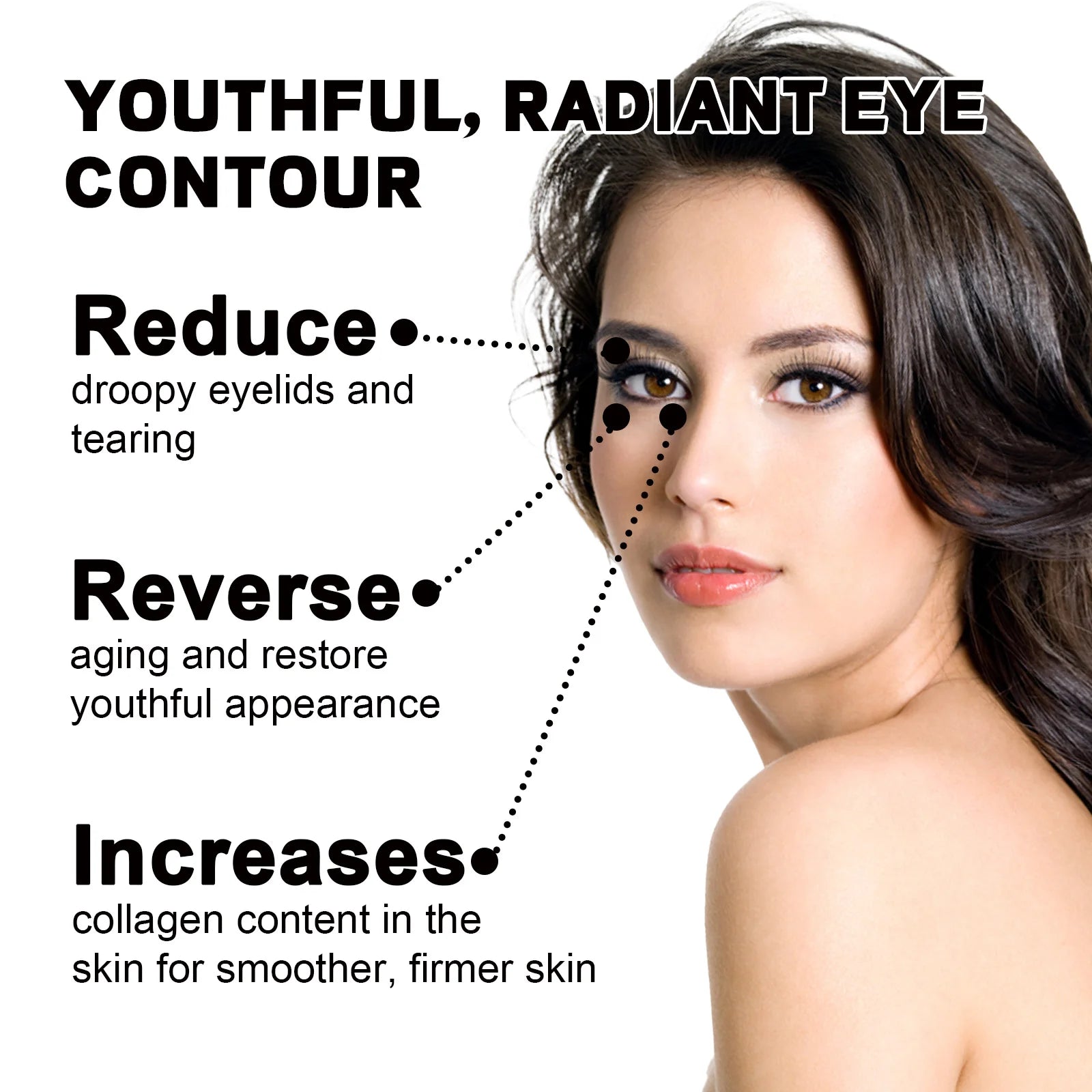 Hoygi 30ml Peptide Collagen Eye Cream Reduce Dark Circles Puffiness and Fine Lines Firming and Hydrating Under Eye Treatment