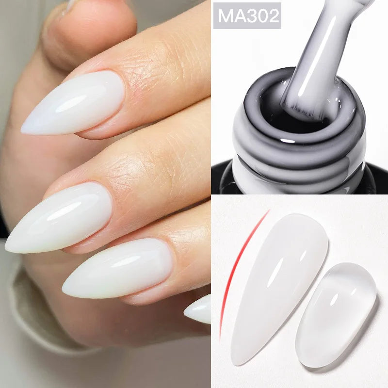 MEET ACROSS 7ml Pink Glitter Rubber Base Nail Gel Polish Sparkling Gold Foil DIY Nail Art Painting Gel Long Lasting Varnish