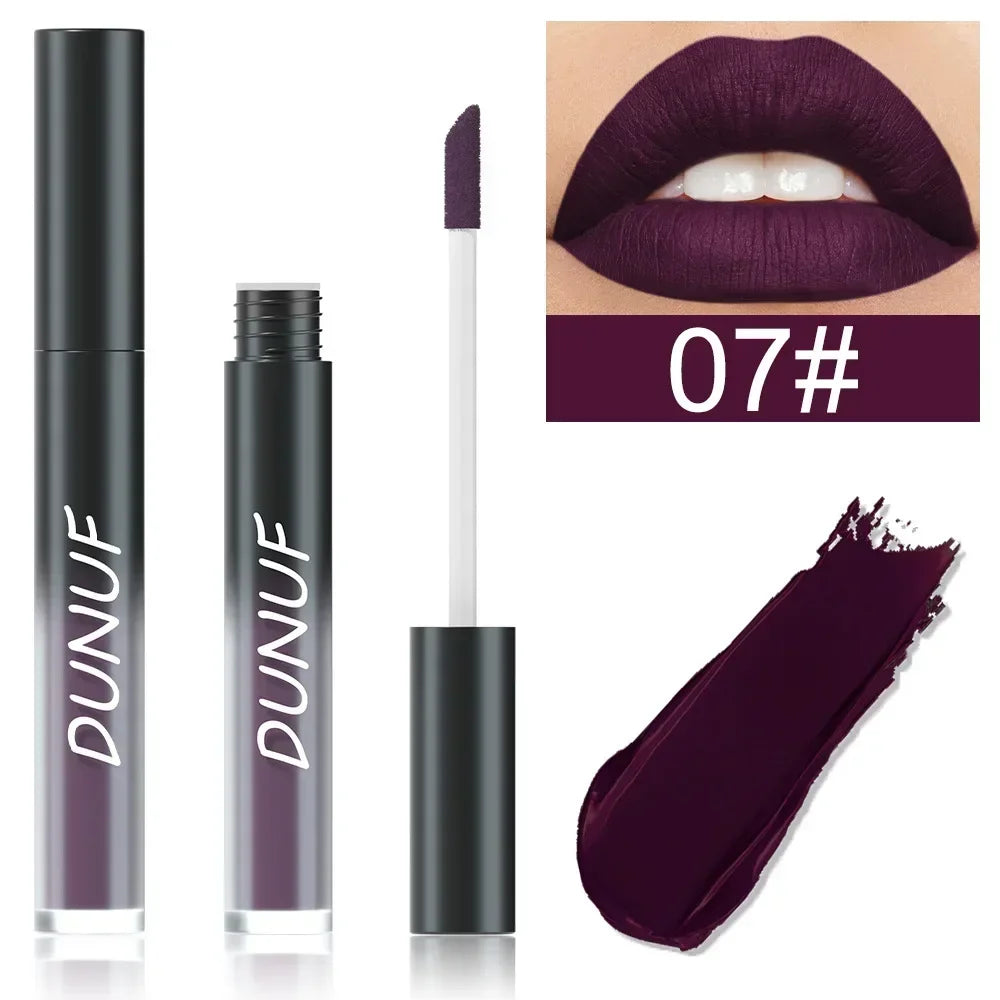 32 Color Lipstick Matte Lasting Lip Gloss Moisturizing Non-stick Cup Halloween Party Purple Blue Black Highly Pigments Lip Glaze