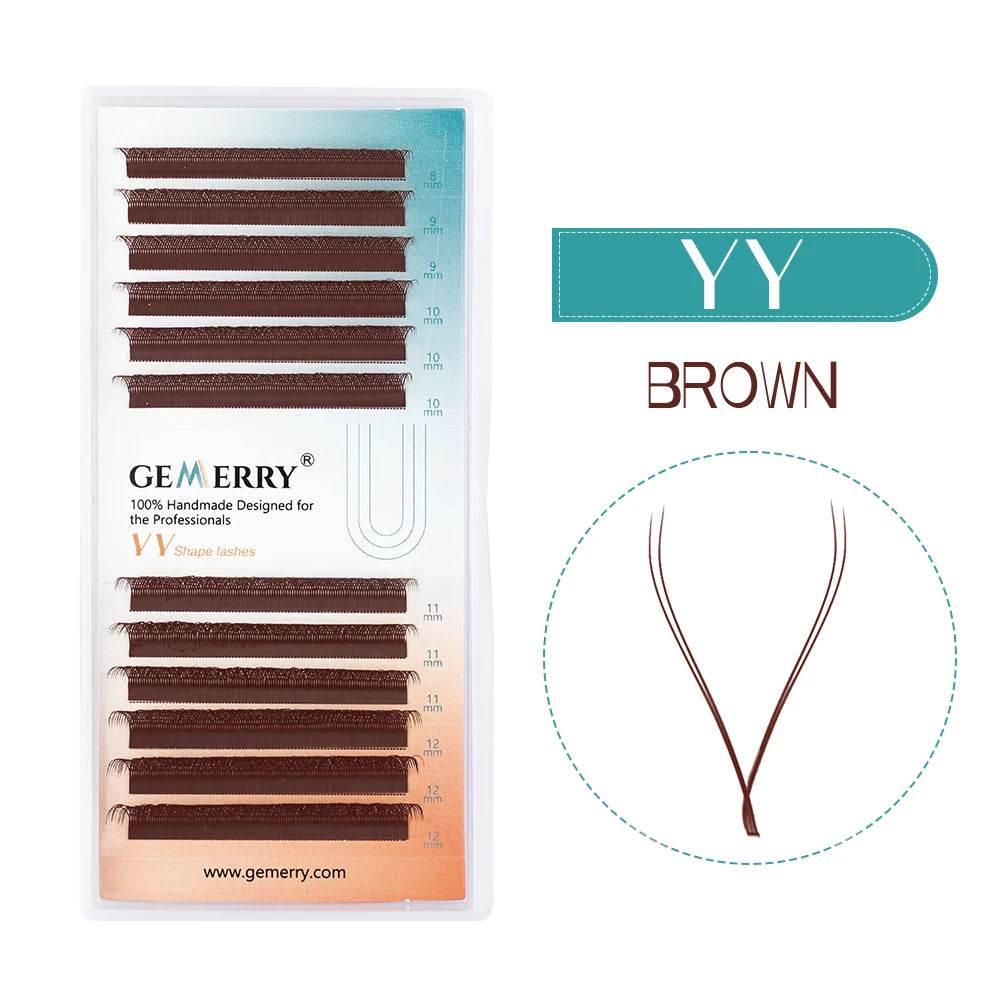 Gemerry YY Shaped Eyelash 3D 4D 5D 6D 8D W Shape Lashes Premade Fans Eyelash Extension Brazilian Volume Bloom Salons Makeup