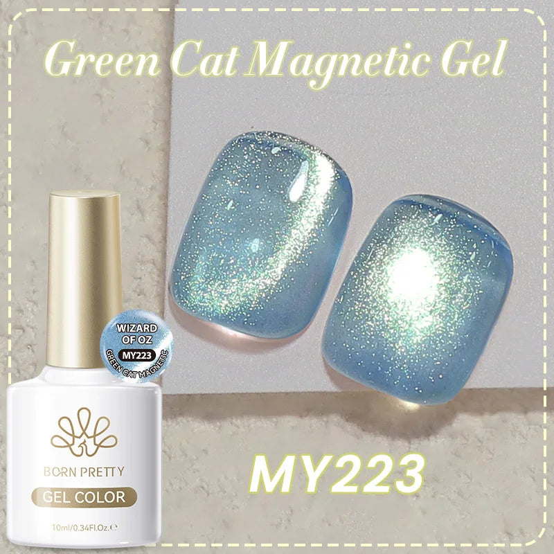 BORN PRETTY 10ml Autumn Gold Pink Glitter Cat Magnetic Gel Nail Polish Jelly Pink Semi Permanent Soak Off UV LED Varnish