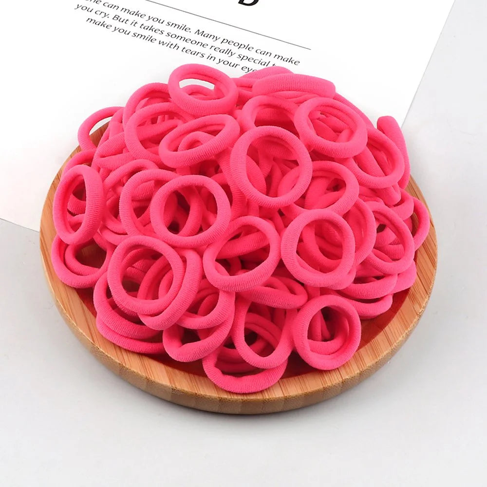 20/30/50/100/200pcs Colorful Hairband Black Grey Rubber Band Nylon Hair Elastic Ponytail Hairstyle Scrunchies Hair Accessories