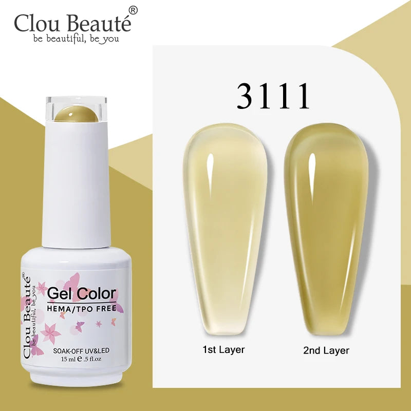 Clou Beaute Semi-transparent Jelly Color UV Gel Manicure Gel Nail Nail Supplies For Professionals Semi-permanent Varnish 15ml