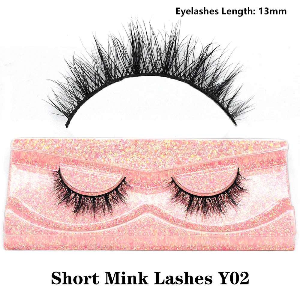 Half Lashes Short Mink Eyelashes Fluffy Soft False Eyelashes Wispy Cross Strip Eye Lashes Natural Mink Eyelash Extension Makeup