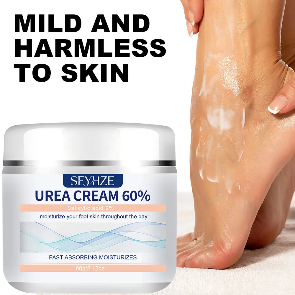 SEYHZE Urea 60% + Salicylic Acid 2% Foot Cream for Dry Rough Skin with Tea Tree Oil Aloe Butter Oil Glycerin Hyaluronic Acid Dee