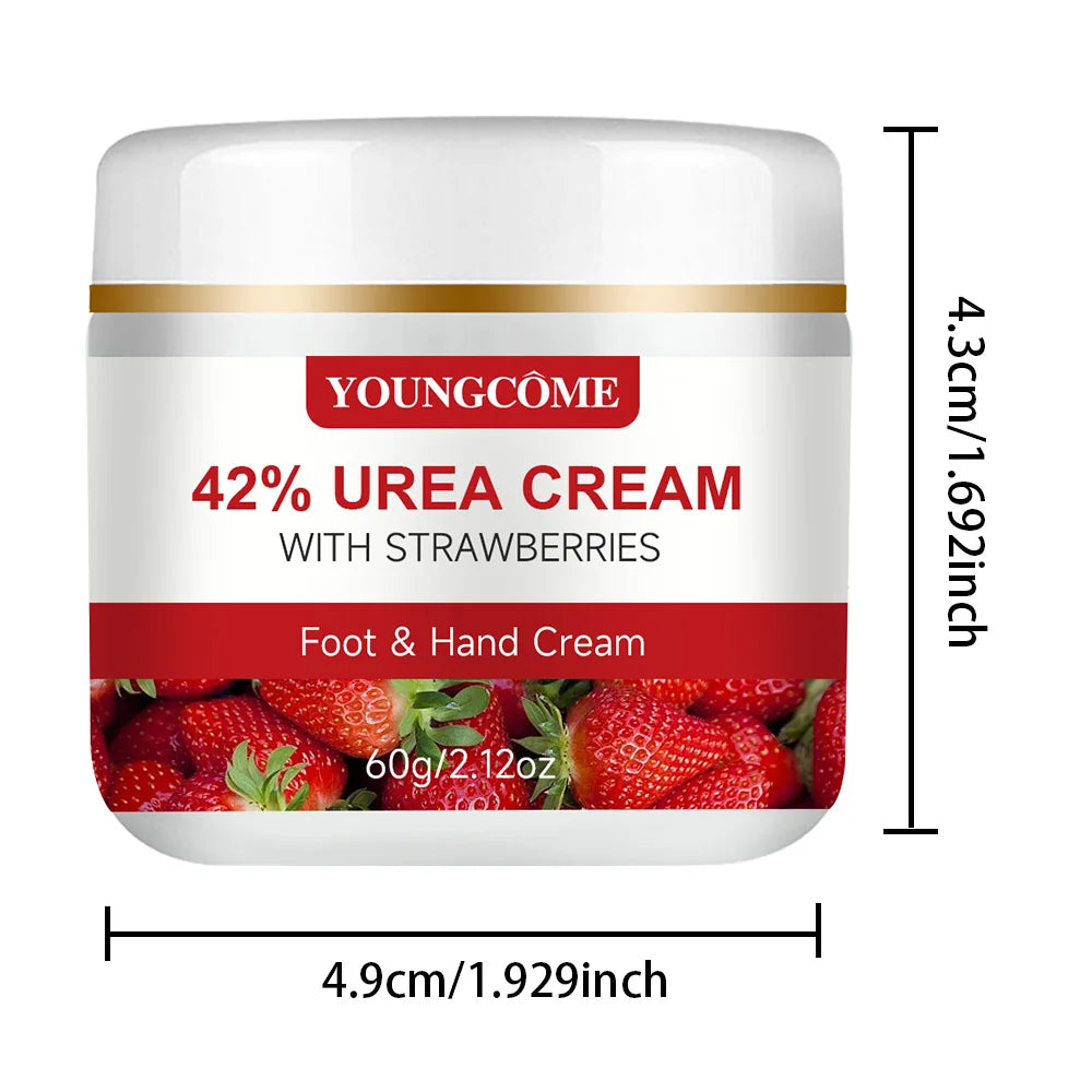 42% Urea Strawberry Hand and Foot Cream,moisturizes Andsmooths Your Hands and Feet Suitable for Men and Women of All Skin Types