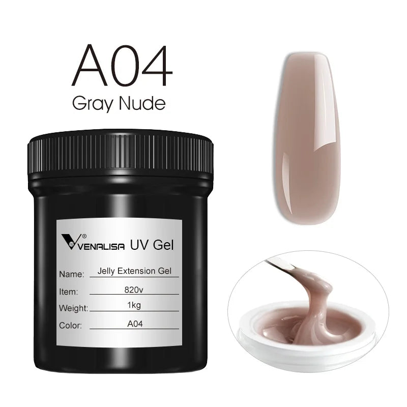 VENALISA Jelly Gel Large Volume 1L Jelly Nude Collection Not Burning Soak Off UV LED Soft Extension Gel Nail Gel Nail Manicure