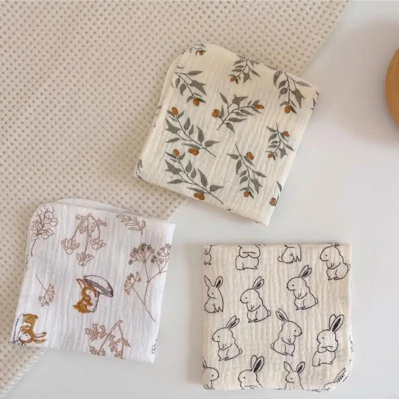 Baby Washcloth with 4-layer Baby Towel Reusable Baby Cotton Square Face Shower Bath Towel Soft Baby Wiping Bathing Feed