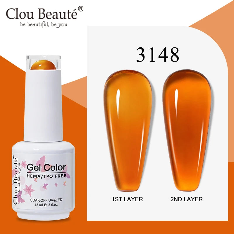 Clou Beaute Semi-transparent Jelly Color UV Gel Manicure Gel Nail Nail Supplies For Professionals Semi-permanent Varnish 15ml
