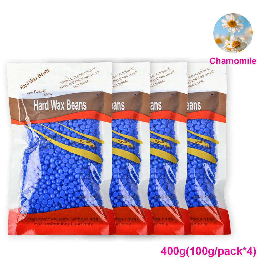 100g-400g hard wax beans Solid Hair Remover No Strip Depilatory Hot Film Wax Bead Hair Wax Heater Removal for Full Body