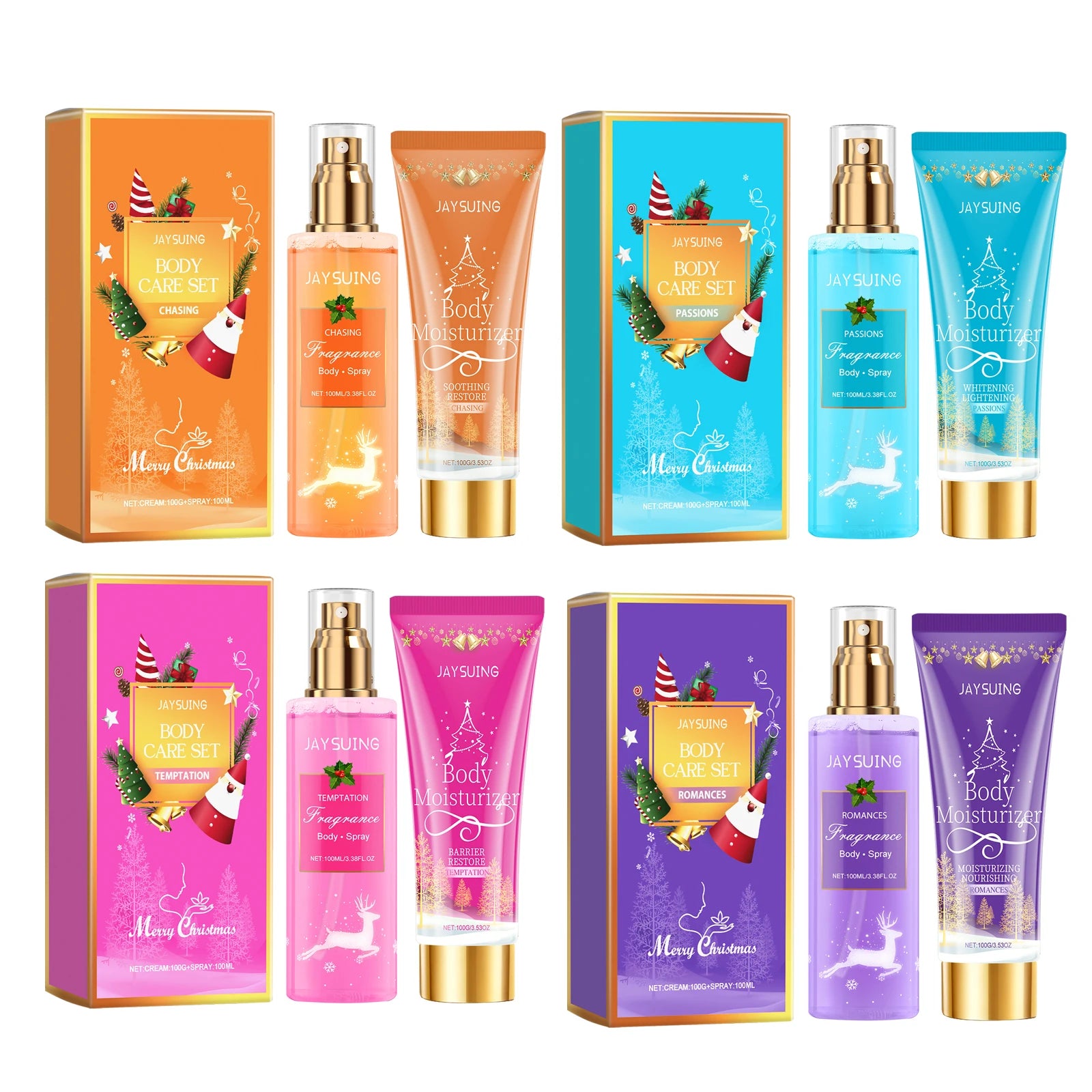Christmas Body Care Gift Set, Fragrance Body Lotion & Perfume Spray, Holiday Party Long Lasting Scent