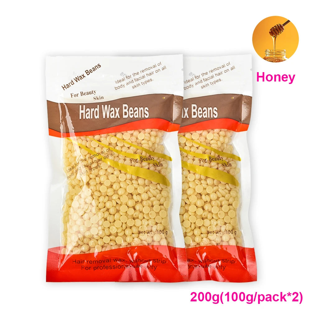 100g-400g hard wax beans Solid Hair Remover No Strip Depilatory Hot Film Wax Bead Hair Wax Heater Removal for Full Body