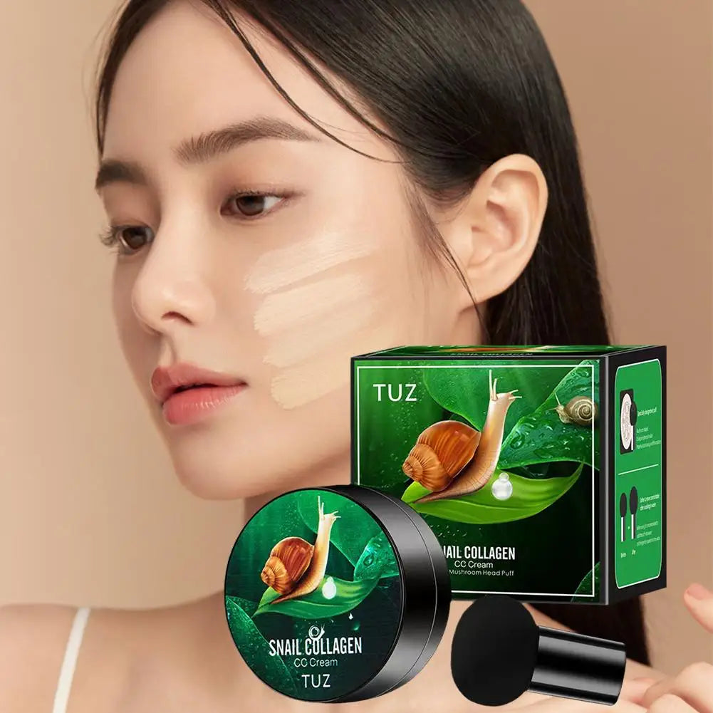 Mushroom Cc Cream Snail Collagen Air Cushion Face Beauty Concealer Cosmetic And Moisturizing Base Nourishing Makeup P9s2