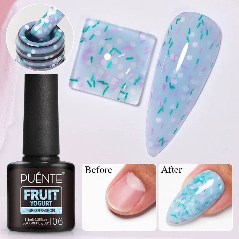 PUENTE 5ml Flower Fairy Gel Nail Polish Pink Blue Purple Natural Dried Flowers Gel For Nail Art Soak Off UV Varnish For Manicure