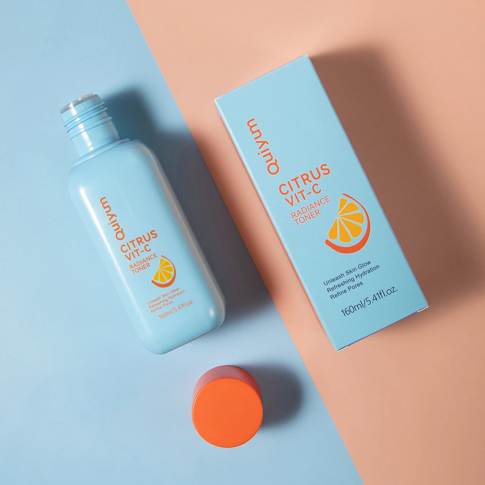 Quiyum Citrus Vit‑C Radiance Toner 160ml Refreshing Hydrating Facial Lotion Refine Pores Boost Natural Skin Glow Daily Skin Care