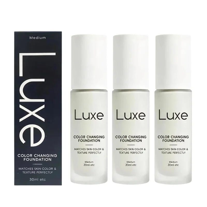 Luxe Color Changing Foundation Waterproof Sweat Proof Hydrating Tinted Sunscreen Matching Full Coverage Liquid Foundation