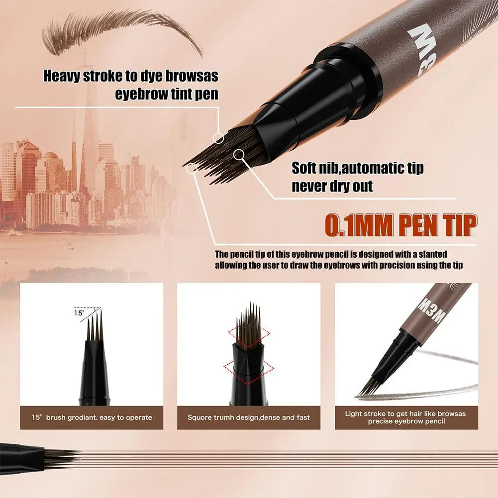 NEW Hair-Like Eyebrow Pencil 4D Micro-Sculpting Dual-Ended Eyebrow Pencil and Eyeliner Long-lasting Liquid Eyebrow Pen Like Real
