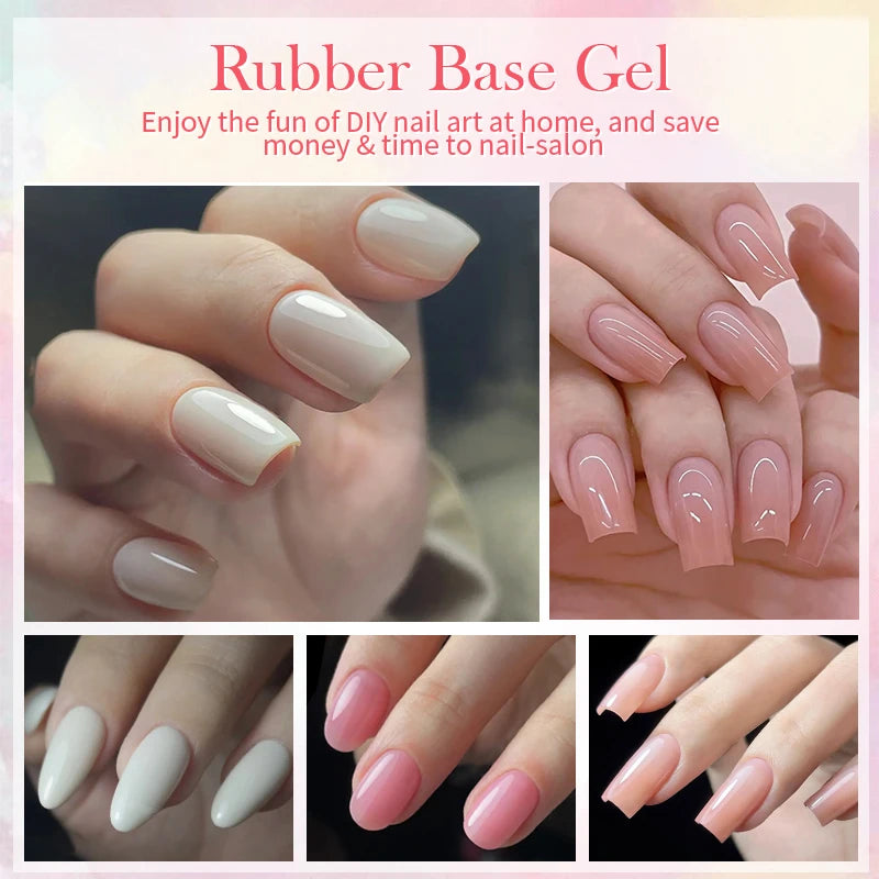 BORN PRETTY Milky White Rubber Base Gel Polish 15ml Soft Building Base Soak Off UV LED Nail Gel Strength for Natural Manicure