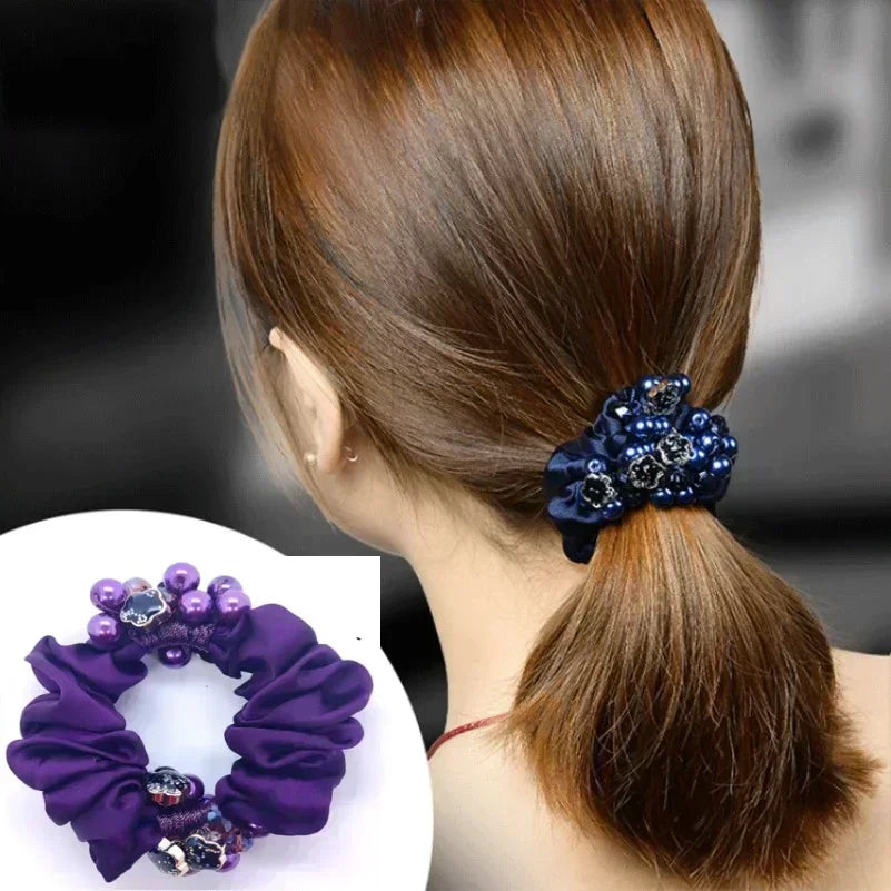 Women Lace Hair Scrunchies  Bow Hair Fantaisie Tie High Elasticity
